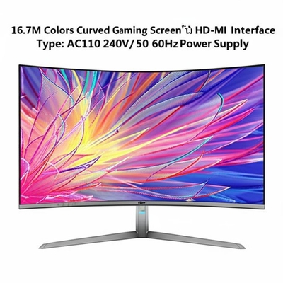 16.7M Renkli Kavisli Oyun Ekranı, HD-MI Arayüz Tipi ve AC110-240V/50-60Hz Güç Kaynağı