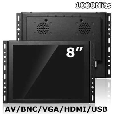 8 inç Açık Çerçeve 1000Nits 1024x768 çözünürlüğü ile Resistif / Kapasitatif Endüstriyel Dokunmatik Ekran